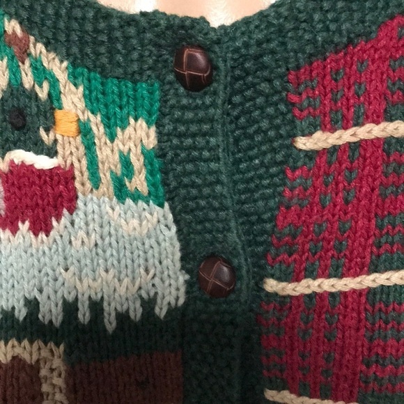 Portraits by Northern Isles Deadstock Vintage Sweater Ducks Dog Horse Plaid - Picture 3 of 6